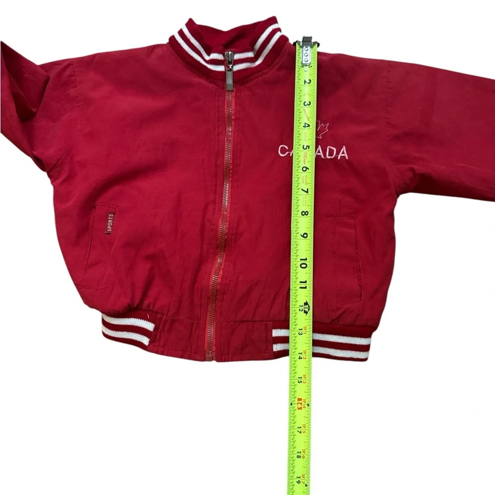 Vintage Canada Kids Unisex Red Zip Up Jacket/Coat Maple‎ Leaf Embroidered Size S